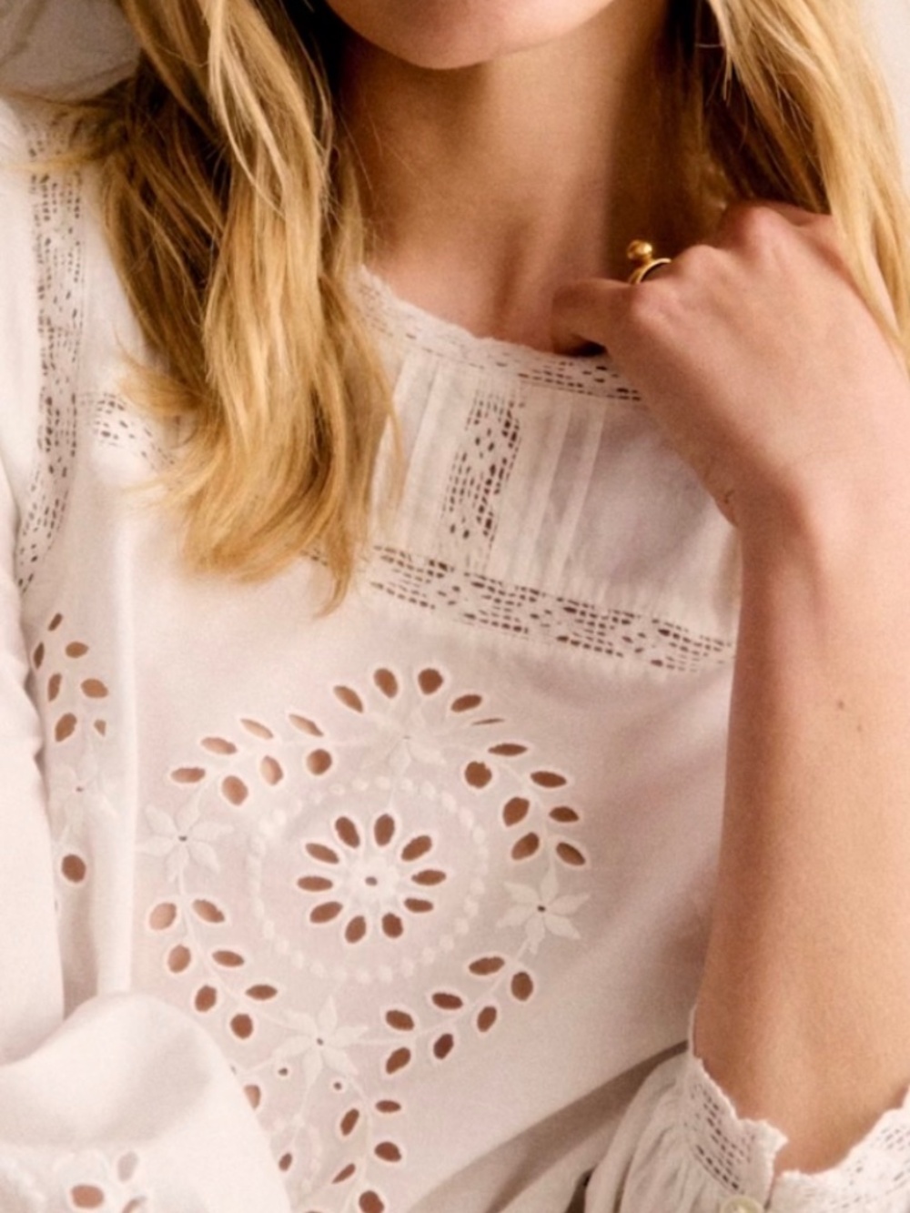 Sezane Enea Blouse Ecru - Size 4